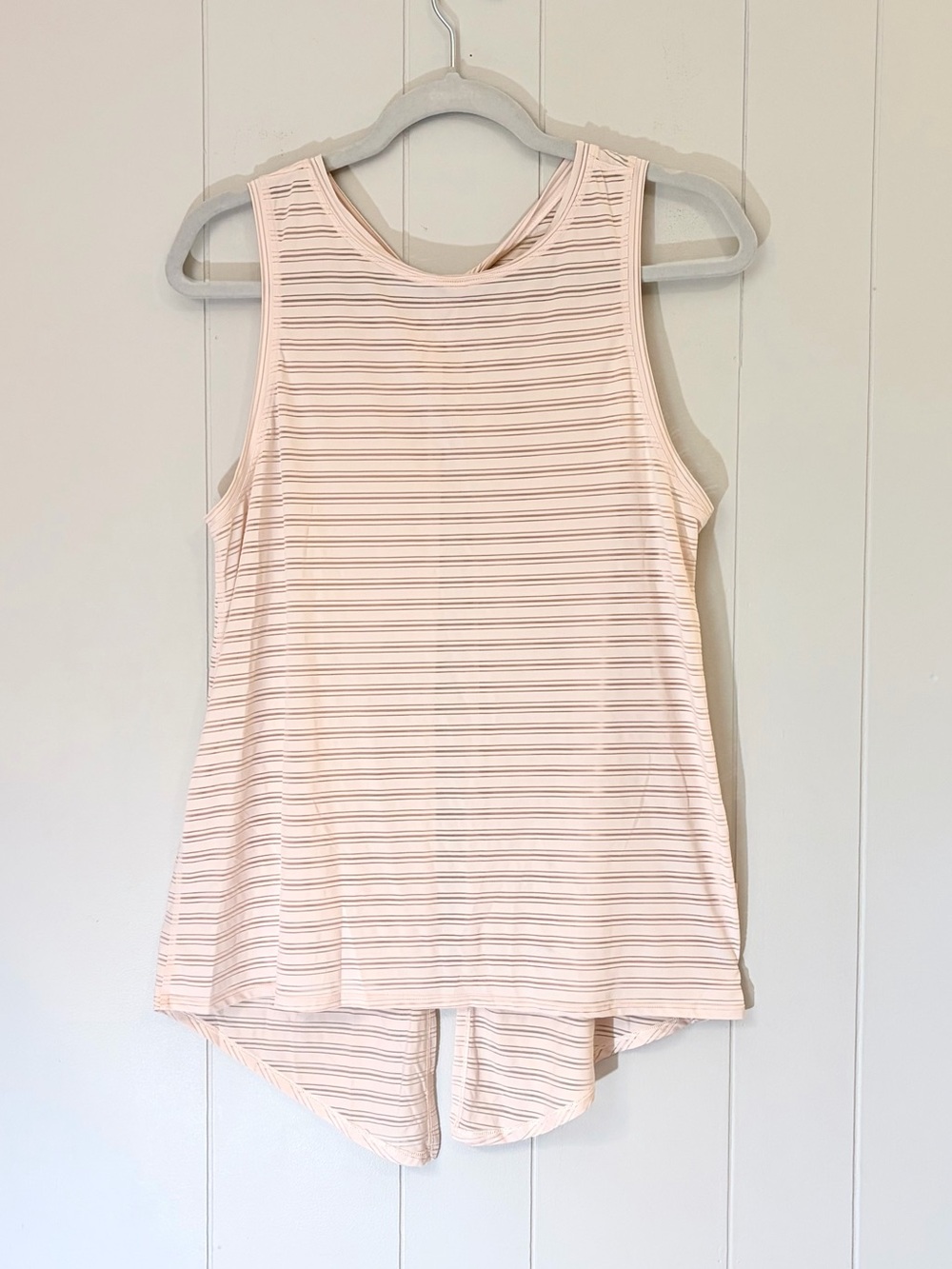 Lululemon Meet Halfway Tank Top Striped Sleeveless Light Pink Peach